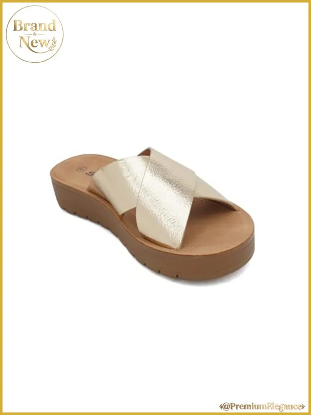 Open Toe Flatform Platform Crisscross Band Slide Sandals